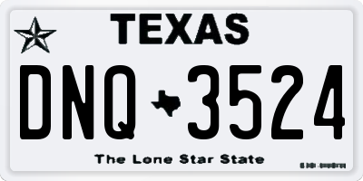 TX license plate DNQ3524