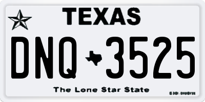 TX license plate DNQ3525
