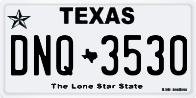 TX license plate DNQ3530