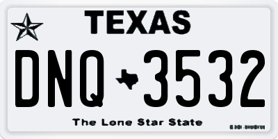 TX license plate DNQ3532