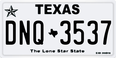 TX license plate DNQ3537