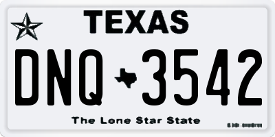 TX license plate DNQ3542