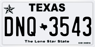 TX license plate DNQ3543