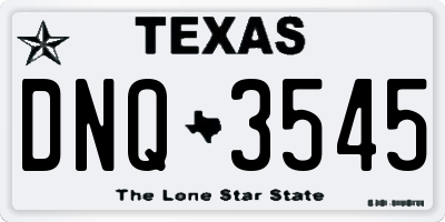 TX license plate DNQ3545