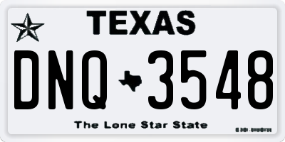 TX license plate DNQ3548