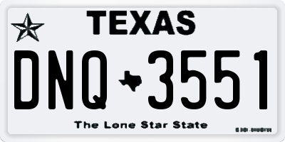 TX license plate DNQ3551