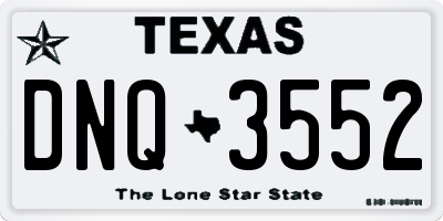TX license plate DNQ3552