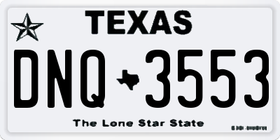 TX license plate DNQ3553