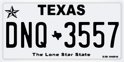 TX license plate DNQ3557
