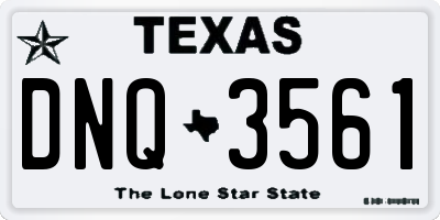 TX license plate DNQ3561