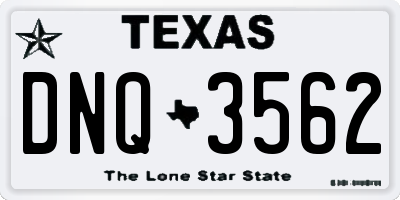 TX license plate DNQ3562