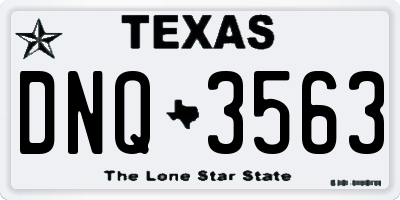 TX license plate DNQ3563