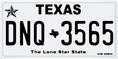 TX license plate DNQ3565