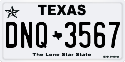 TX license plate DNQ3567