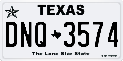TX license plate DNQ3574