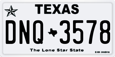 TX license plate DNQ3578