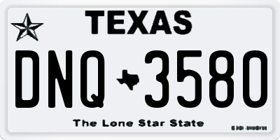 TX license plate DNQ3580