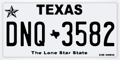 TX license plate DNQ3582