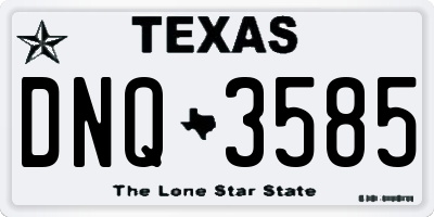 TX license plate DNQ3585