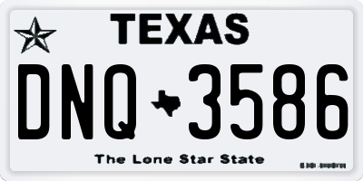 TX license plate DNQ3586