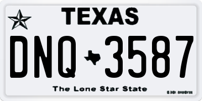 TX license plate DNQ3587