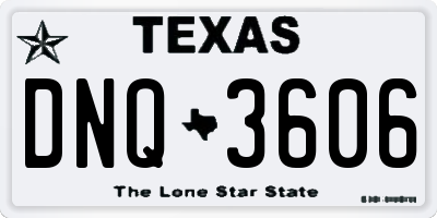 TX license plate DNQ3606
