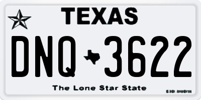 TX license plate DNQ3622