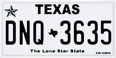TX license plate DNQ3635
