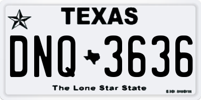 TX license plate DNQ3636
