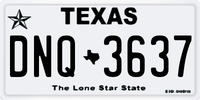 TX license plate DNQ3637