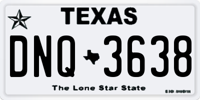 TX license plate DNQ3638