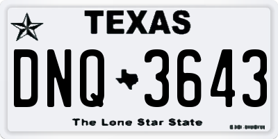 TX license plate DNQ3643
