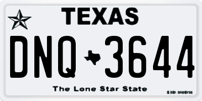 TX license plate DNQ3644