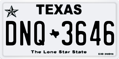 TX license plate DNQ3646