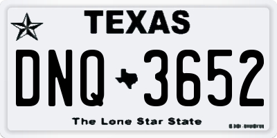TX license plate DNQ3652