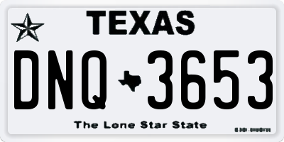 TX license plate DNQ3653