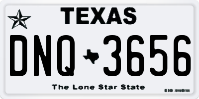 TX license plate DNQ3656