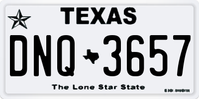 TX license plate DNQ3657