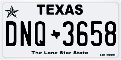 TX license plate DNQ3658