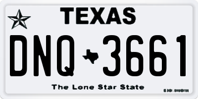 TX license plate DNQ3661
