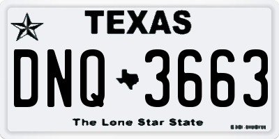 TX license plate DNQ3663