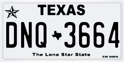 TX license plate DNQ3664