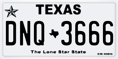 TX license plate DNQ3666