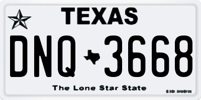 TX license plate DNQ3668