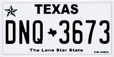 TX license plate DNQ3673