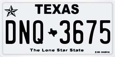 TX license plate DNQ3675