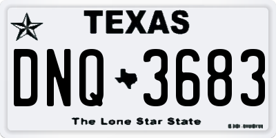TX license plate DNQ3683