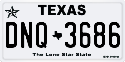 TX license plate DNQ3686