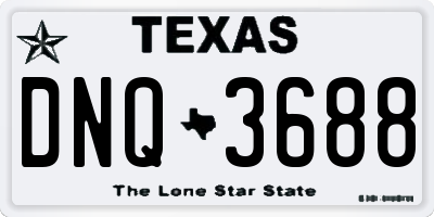 TX license plate DNQ3688