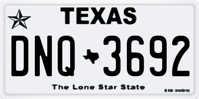 TX license plate DNQ3692